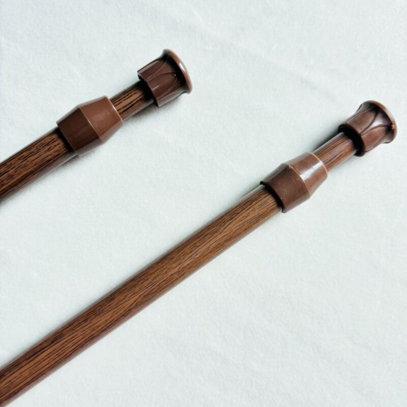 Wood Grain Punch-Free Telescopic Rod Storage Rod Wardrobe Drawer Cabinet Brace Rod Small Window Curtain Shower Curtain Rod