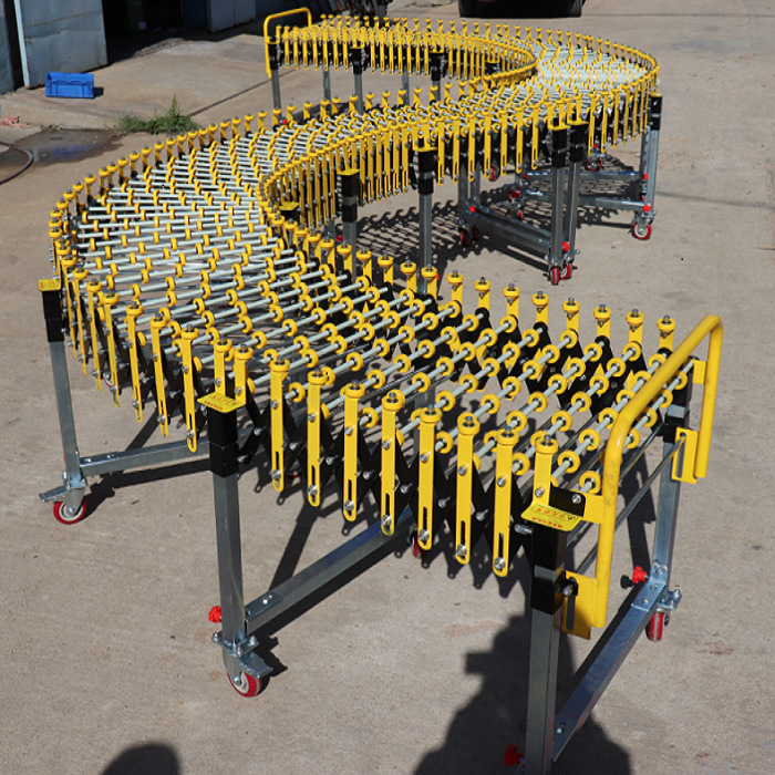 福来轮伸缩线福来轮伸缩输送机卸货的滑梯无动力滚轮伸缩线