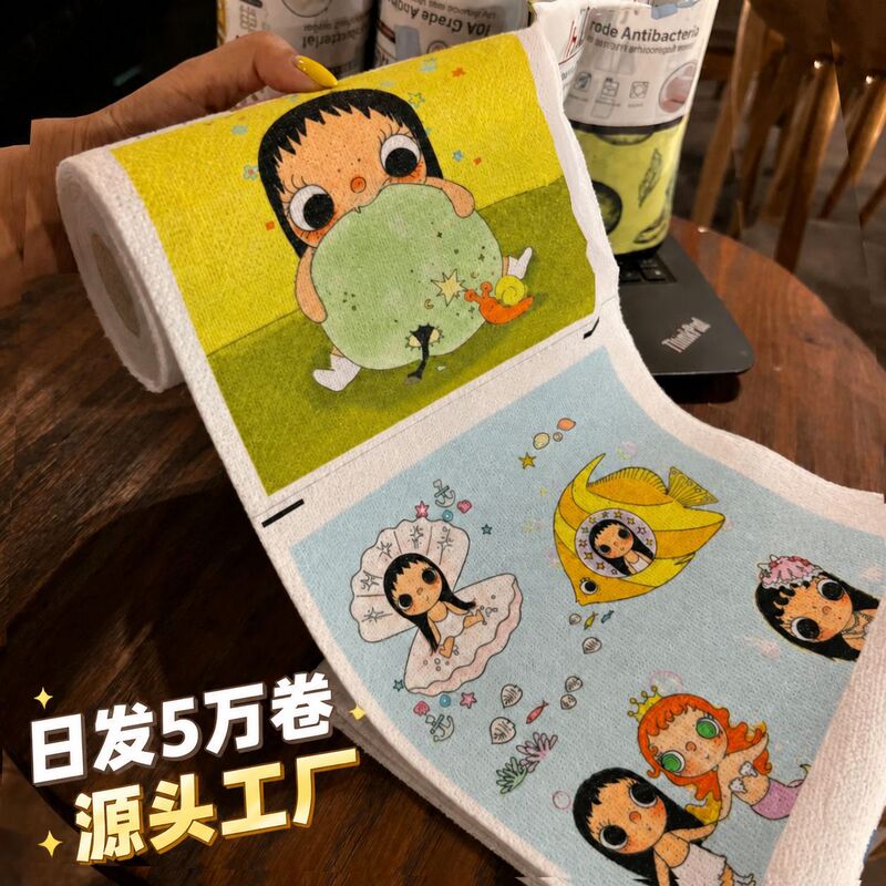 Hand-tearable cleaning cloth, Xiaoyu cartoon lazy disposable cloth, absorbent kitchen dishwashing cloth, dual-use disposable cloth Hand-tearable cleaning cloth, Xiaoyu cartoon lazy disposable cloth, absorbent kitchen dishwashing cloth, dual-use disposable cloth