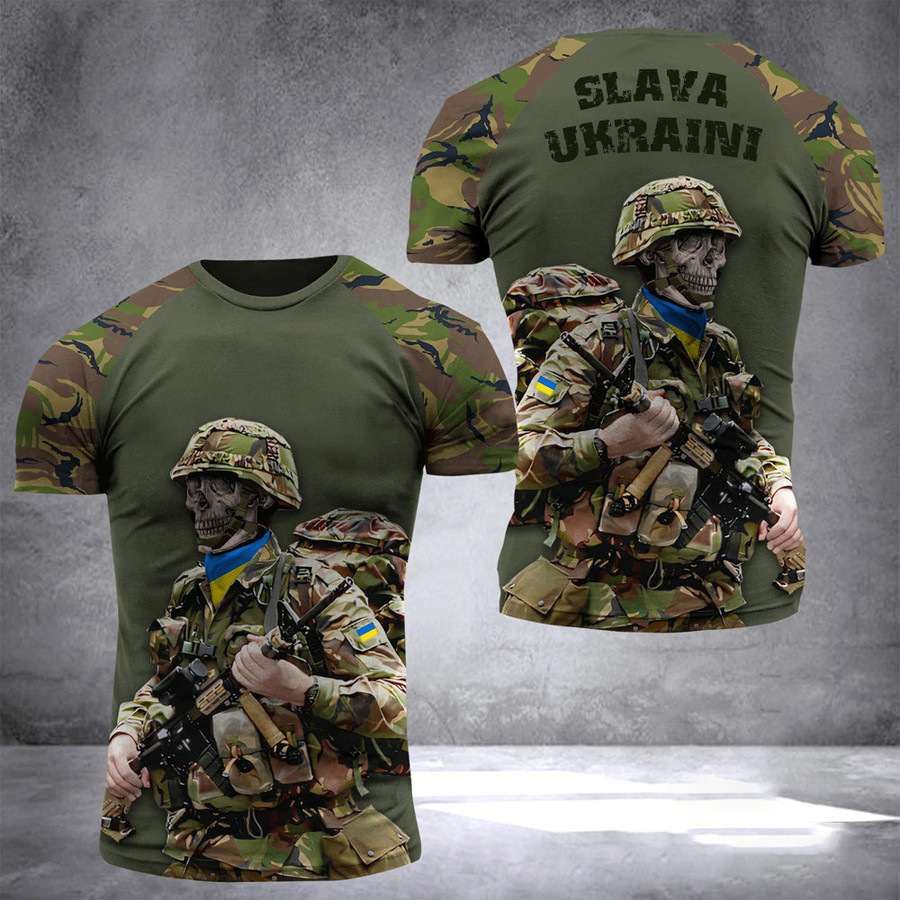 Camiseta de los hombres de Ucrania de manga corta de verano emblema nacional de Ucrania bandera impresa en 3D moda suéter de cuello redondo ropa