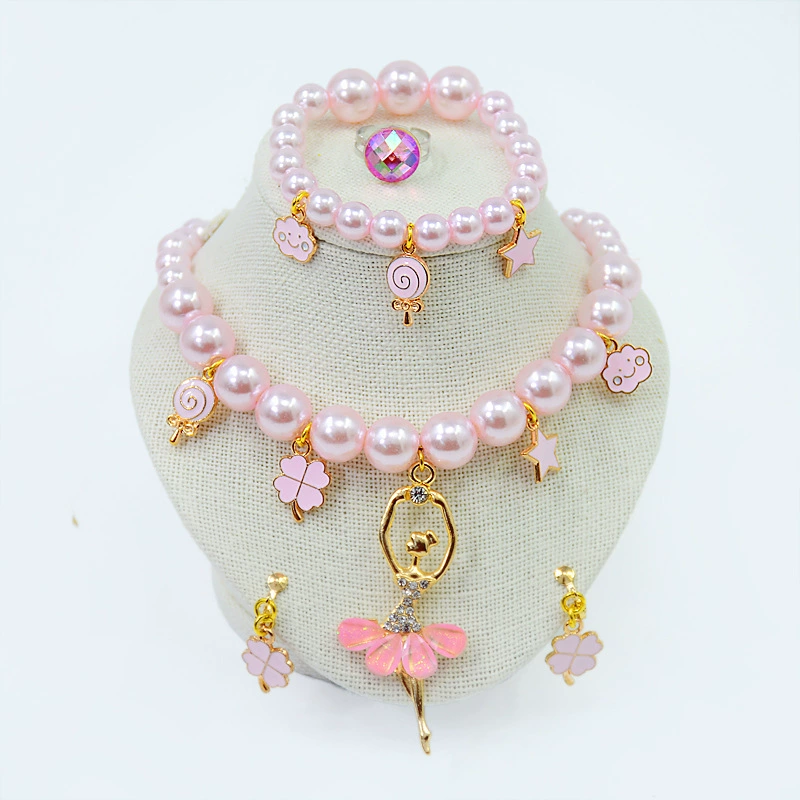Children's necklace and bracelet, ear clips, hairgrip for princess, earrings, cartoon ring, hair accessory