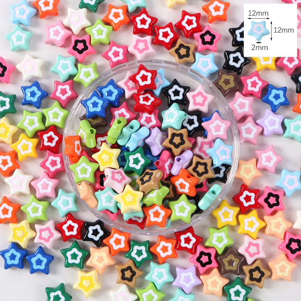 74# two-color five-pointed star beads