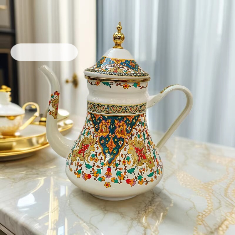 Enamel Kettle 1.2 Liters Thickened Enamel Household Teapot Flat-Bottomed Kettle for Induction Cooker and Gas Stove Coffee Pot Oil Pot Enamel Kettle 1.2 Liters Thickened Enamel Household Teapot Flat-Bottomed Kettle for Induction Cooker and Gas Stove Coffee Pot Oil Pot
