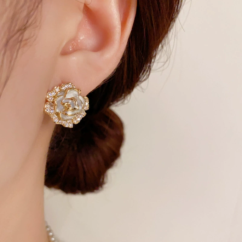 Серебряная игла, цирконий, горный чай, модные серьги, образец серебро 925, стиль высокого качества, стиль лёгкой роскоши, оптовая