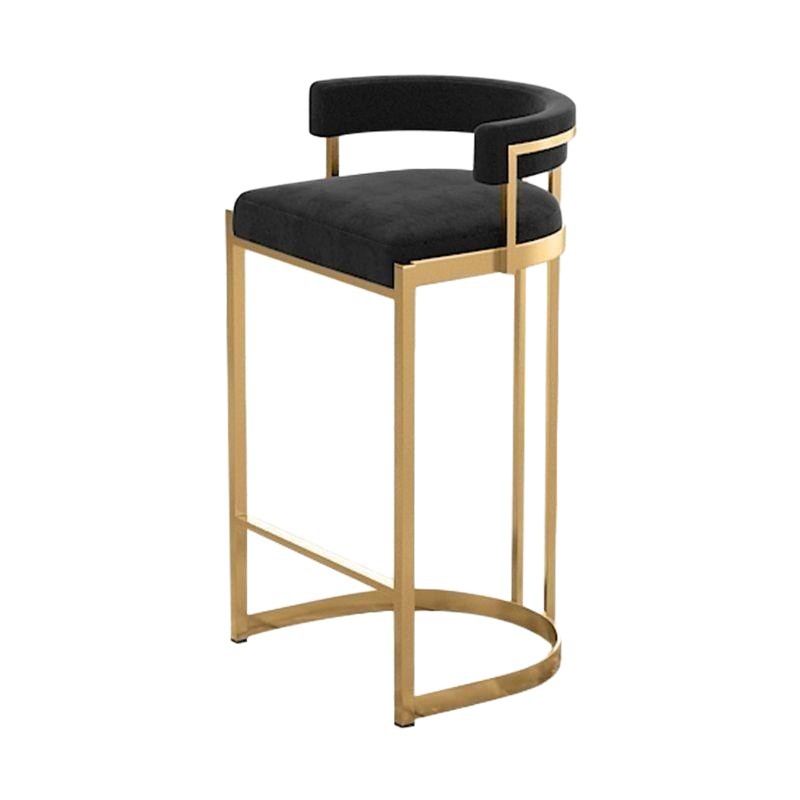 Silla de bar taburetes altos de hierro forjado respaldo casero tablero de aluminio escandinavo de lujo simple silla de bar silla alta image 6