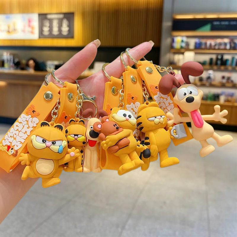 Garfield cat cartoon keychain cute plush toy couple backpack pendant car keychain doll machine gift wholesale Garfield cat cartoon keychain cute plush toy couple backpack pendant car keychain doll machine gift wholesale