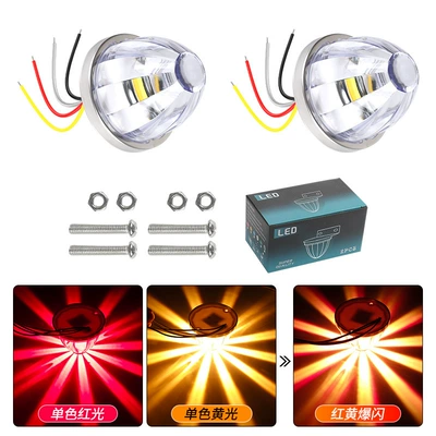 Cross-Border Dual-Color Watermelon Light Led: Width indicator light - red-yellow-pack-of-two-10-30v-always-on-flashing