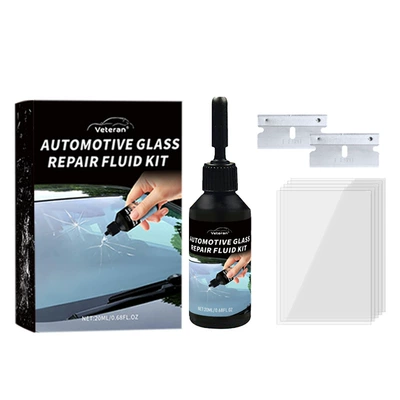 Car Glass Crack Repair Kit Windshield Scratch Crack Repair Tool Traceless Glass Repair Fluid (Auto glass repair liquid) - new-20ml-boxed-three-piece-set