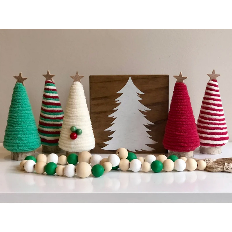 Cross-Border Christmas Christmas Mini Christmas Tree Table Shelf Scene Decoration Decoration Tray Ornaments