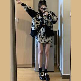 小香风套装女小个子高级感冬装裙子名媛气质小洋装两件套