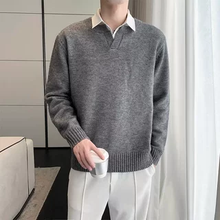 百搭毛衣v领潮牌轻熟风秋冬季新款休闲男装商务柔软内搭针织衫潮