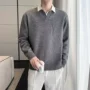新款商务v领柔软毛衣