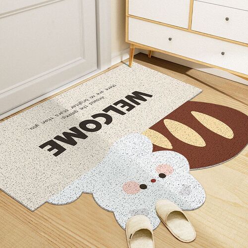 Cute entrance door rub soil foot mat household silk circle door mat living room entrance door stain-resistant floor mat
