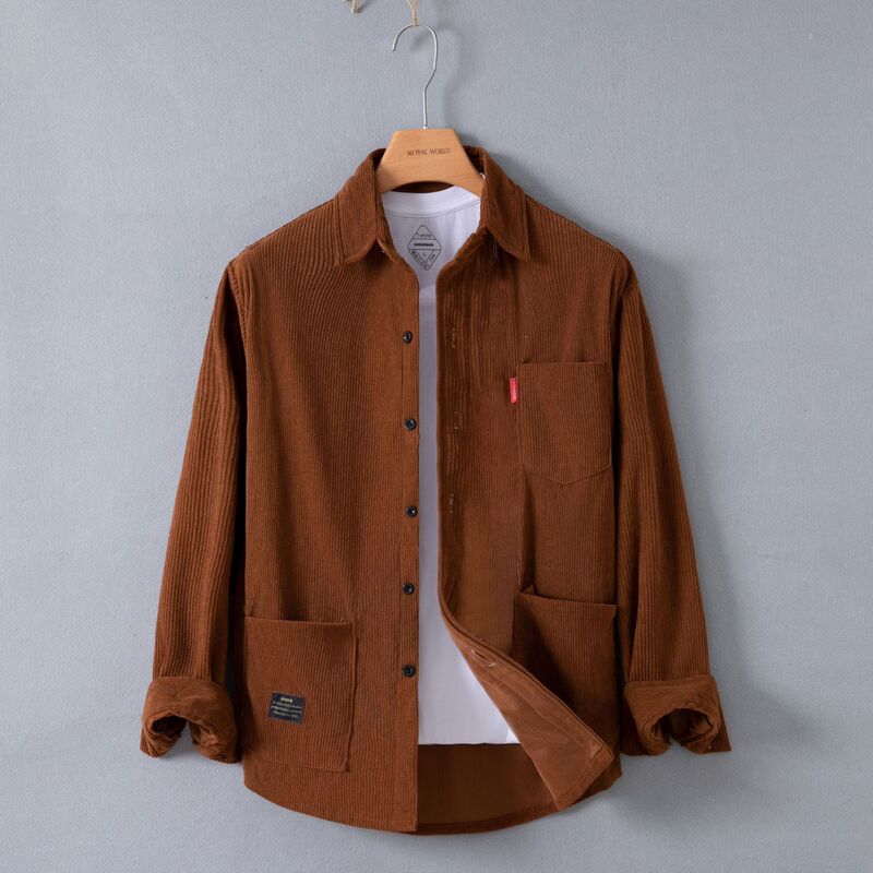 Dropshipping Corduroy Long-Sleeved Shirt Men's Shirt Work Jacket Handsome Casual Men's Business Shirt Men