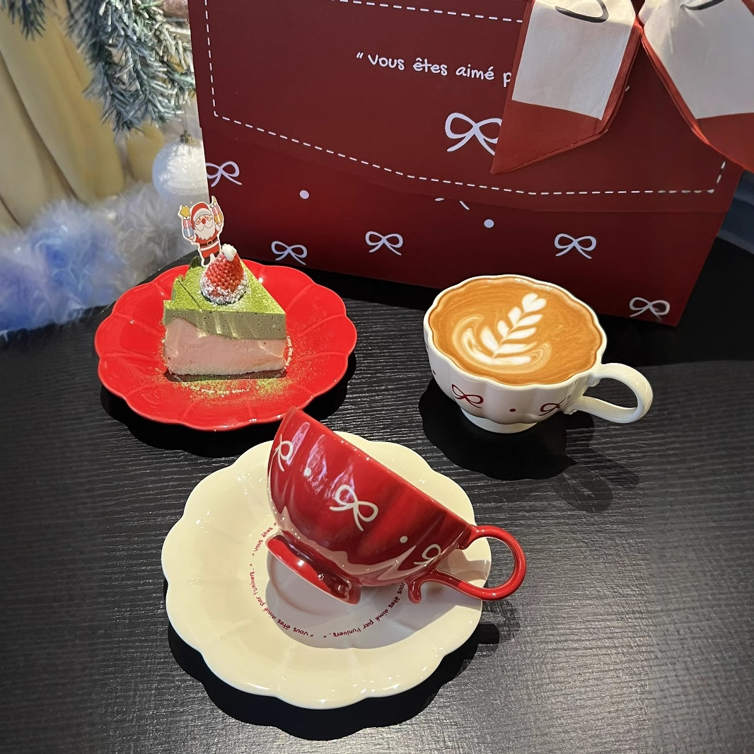 Juego de platos de regalo de compromiso de recién casados, vajilla de caja de regalo de boda para el hogar, vajilla roja de cerámica, vajilla, vajilla, regalo