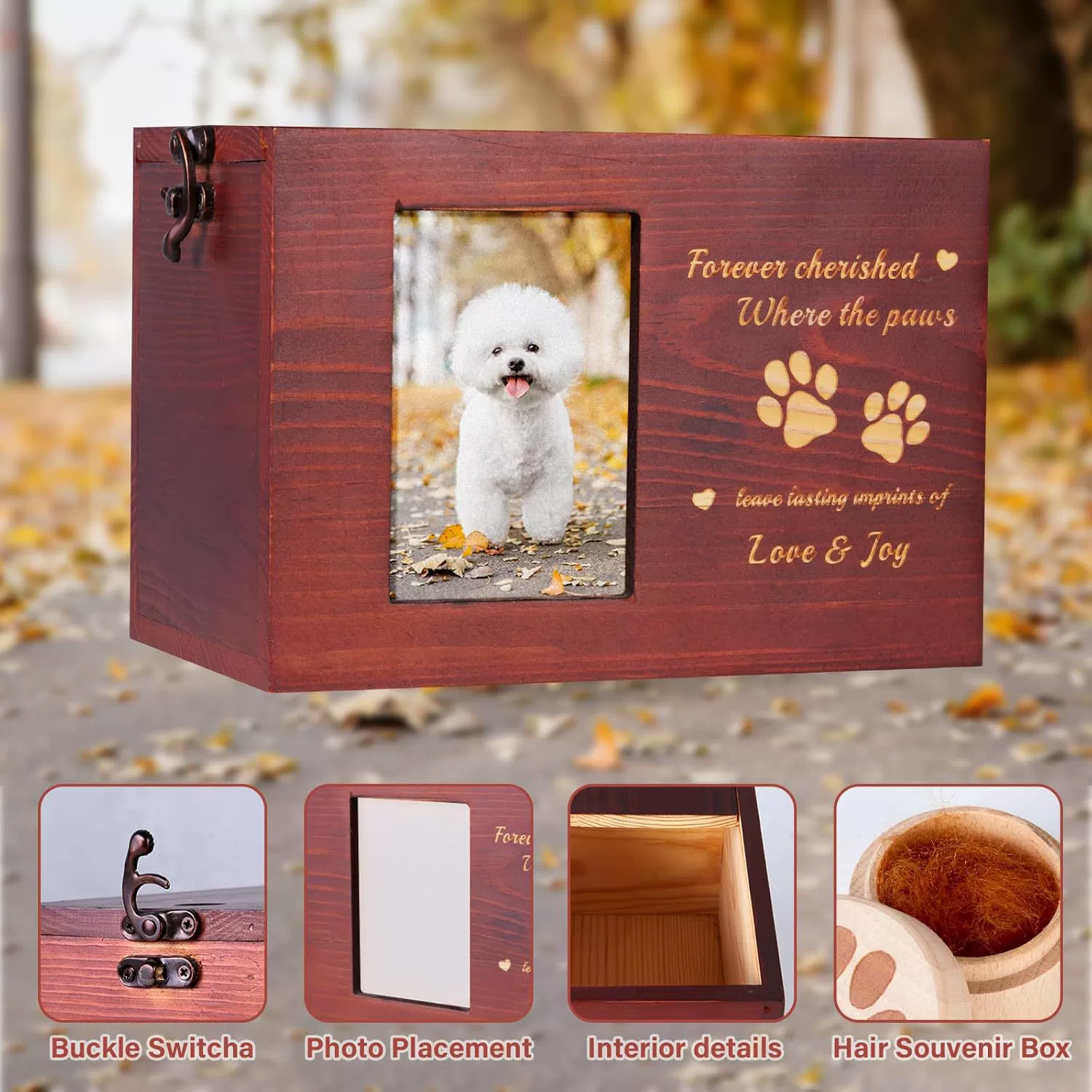 Деревянная урна для домашних животных с возможностью размещения фотографий, гроб-ящик с защитой от насекомых, принадлежности для похорон домашних животных, мемориальный ящик для гроба