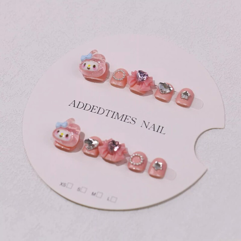 2025 Children Wear Armor Cute Girls 3-12 Years Old New Year Nail Patch Nail Patch Finished Products Wholesale