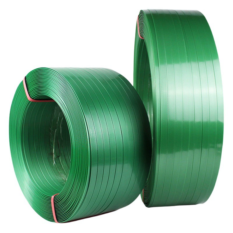Зеленый пластиковый стальной ремень ПЭТ упаковочный ремень логистическая упаковка термоплавкий пластиковый ремень для обвязки ручной работы упаковочный ремень производитель оптом