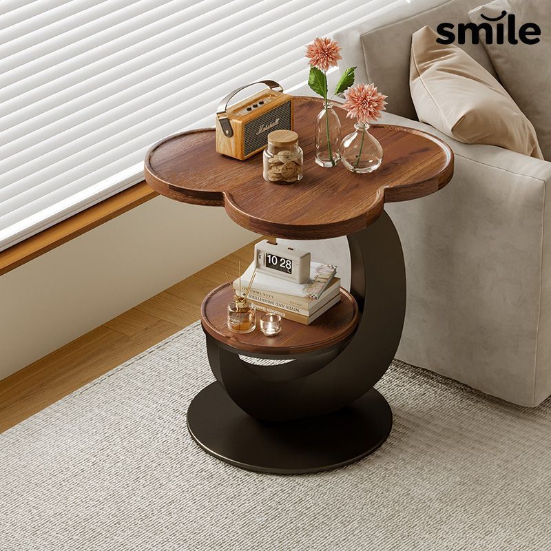 Side Table Coffee Table Small Four-Leaf Clover Creative Side Table Simple Modern Slate Side Table Living Room Balcony Double Layer