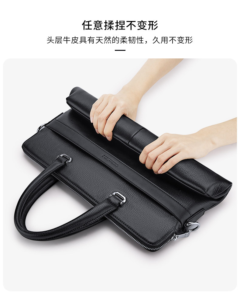 Cặp da nam nhiều ngăn đệm laptop 15 inch Emperor Paul mẫu mới 2025 – túi xách tay kiêm đeo chéo cao cấp chi tiết 5