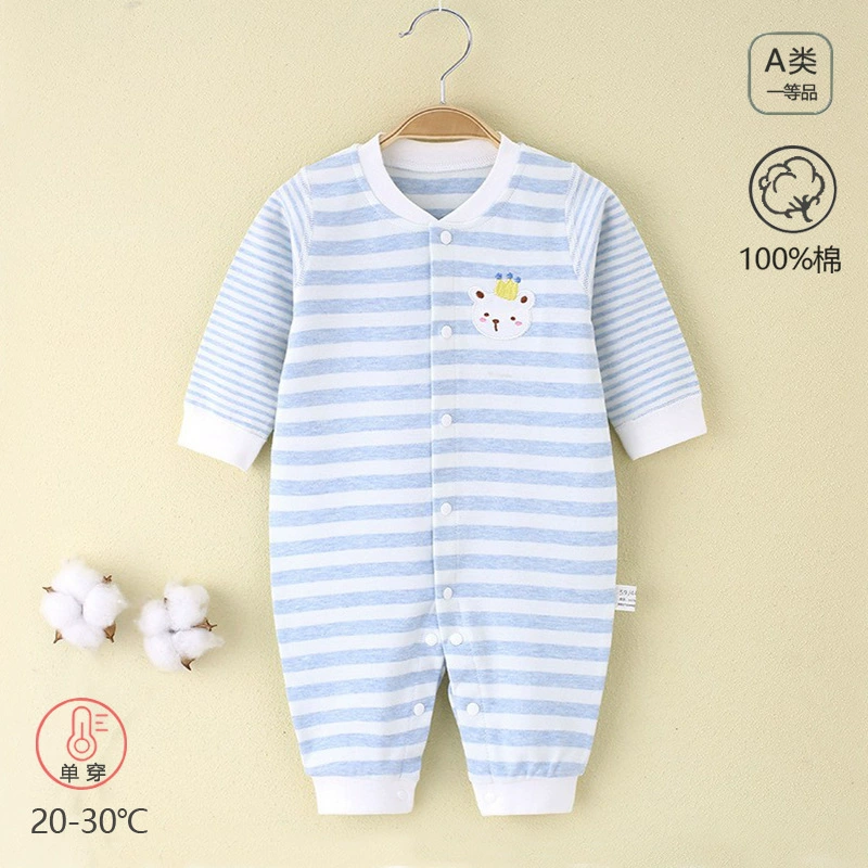 Детская бесшовная одежда для новорожденных, нижнее белье из чистого хлопка класса А, пижамы, комбинезоны, костюмы для ползания, в корейском стиле, весенние и осенние модели.