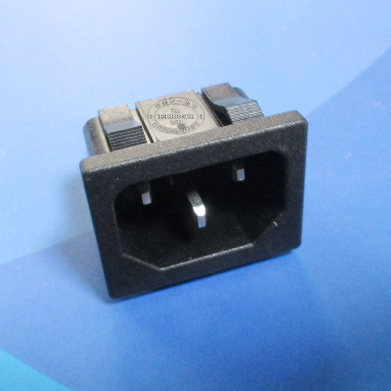 2*4实心铜品字口大功率输入插座软卡位安规耐温品字AC插座DB-14-2