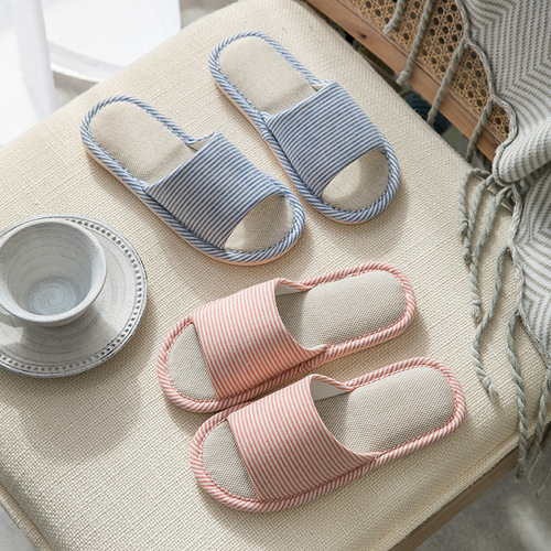 Linen Slippers for Women, Spring and Autumn Four Seasons Indoor Home Use, Cotton Linen, Squeezing Sensation, Home Decor, Anti-Slip, Summer, Men's Couple, Wholesale
