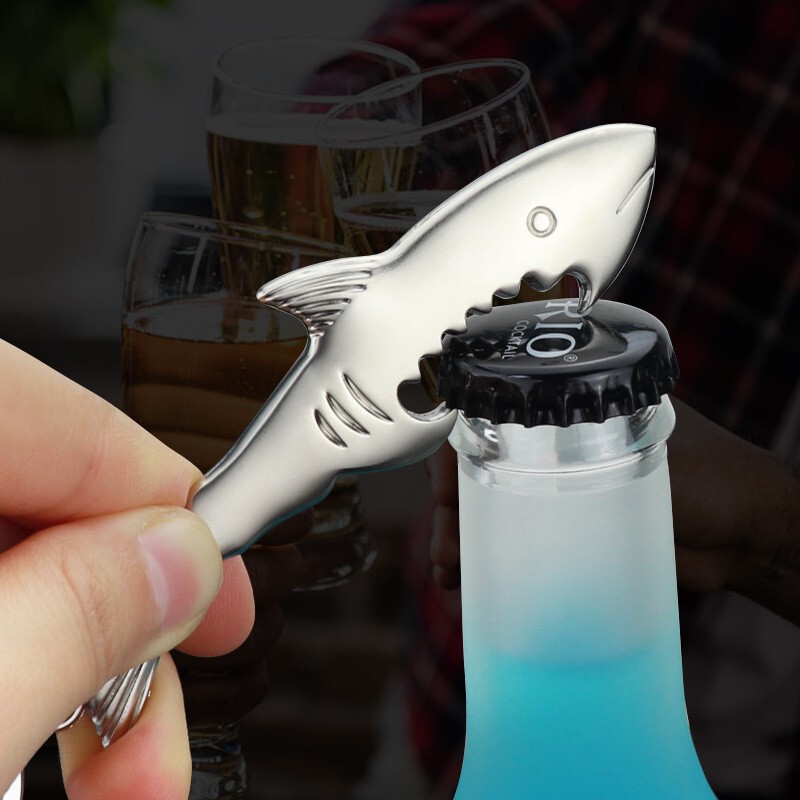 Shark Beer Metal Bottle Opener Keychain Creative Opening Gift Key Accessories Pendant Lettering Shark Beer Metal Bottle Opener Keychain Creative Opening Gift Key Accessories Pendant Lettering