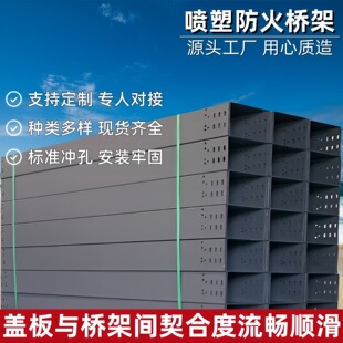 Fire-proof plastic-sprayed cable bridge fire-proof metal ladder cable bridge weak current engineering fire-proof bridge manufacturer