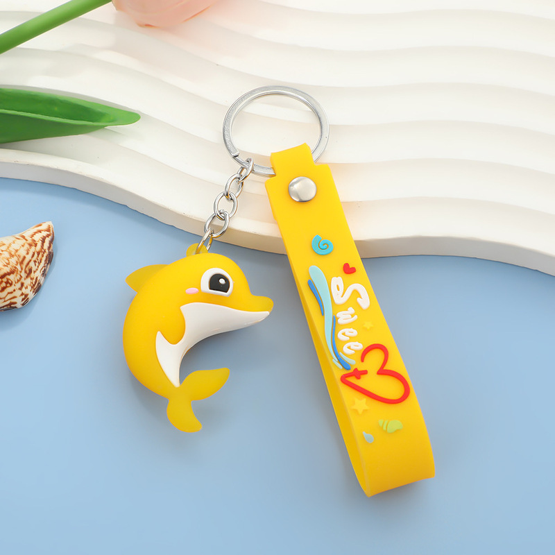 夏の海洋動物イルカタコクジラタツノオトシゴキーホルダーペンダントバッグスーパーマーケットキーホルダー卸売|undefined