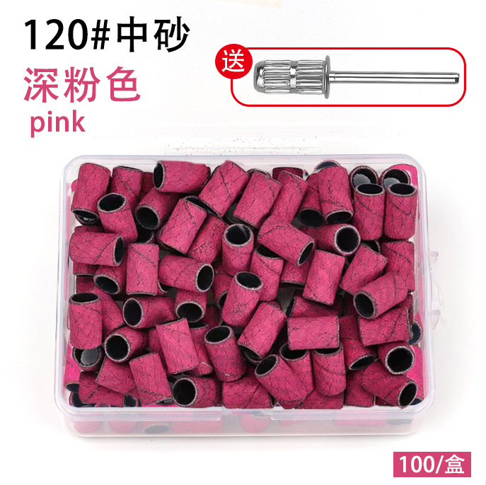 Amazon estilo caliente cabeza de lijado de uñas anillo de arena amoladora eléctrica anillo de arena de uñas caja de color funda de cojinete de montaje