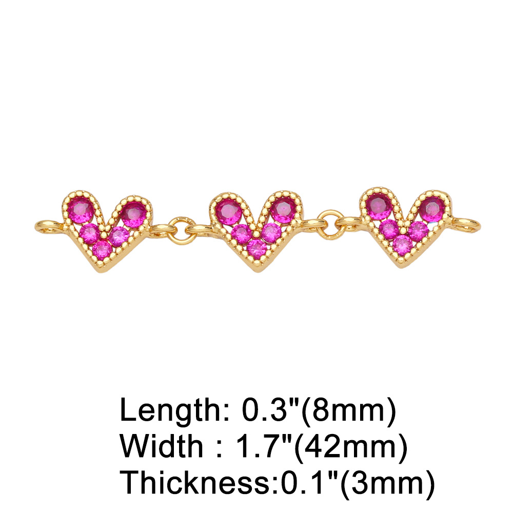 1g Weight Pendant Jewelry Making Type 8*42mm Jewelry Making Size Zircon Inlay Material DIY Jewelry Accessories Classification 1 Piece, 3 Pieces Quantity Copper Material Heart Shape Pattern Plating Design Simple Style Style 1 Piece 3 Pieces 8*42mm Copper Zircon Heart Shape Pendant Jewelry Accessories 7