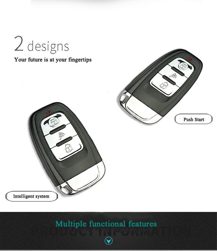 Car one-button start anti-theft system with ignition, remote start, automatic security activation, and PKE (Passive Keyless Entry)