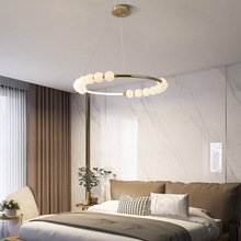 简约北欧客厅主灯个性卧室书房佛珠led圆球吊灯圆形餐厅灯具创意
