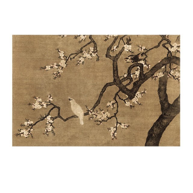 中世スタイルのリビングルームのソファの背景の壁の装飾絵画レトロな研究吊り絵画新しい中国の宋王朝の美的花と鳥の壁画|undefined