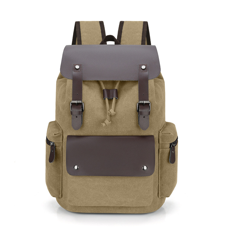 Mochila de lona vintage personalidad de moda de viaje de negocios bolsa de computadora de cuerda de tracción mochila al por mayor