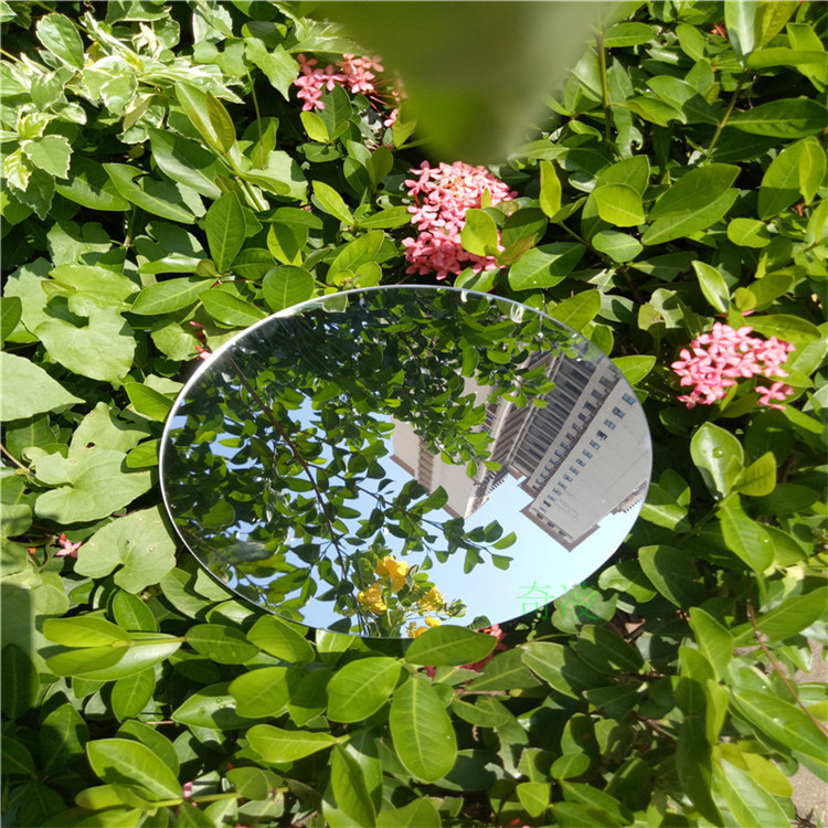 网红户外拍照道具无边框亚克力镜子圆形化妆镜免打孔镜片贴墙自粘