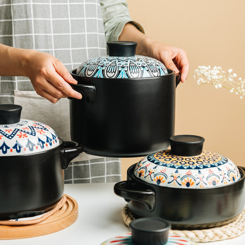 Household gas stove open flame special casserole ceramic stew pot soup pot gas high temperature resistant crock pot soup stone pot