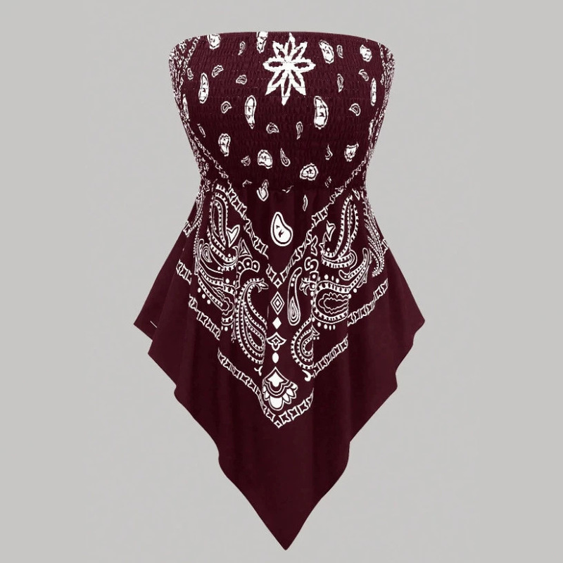 Cross-Border Amazon Independent Site Hot-Selling Women's Printed Tops, Summer Bohemian Style Vacation Floral Vests Are Now Available