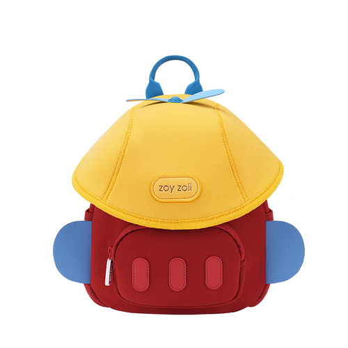 Zoyzoii Kids Backpack, suitable for boys and girls, kindergarten, breathable, ergonomic, lightweight, mushroom cake airplane design