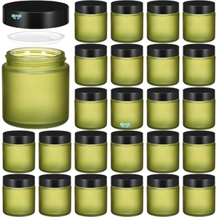 24Pcs Pea Green 4oz Leakproof Glass Jars with Black Lids Cross-Border