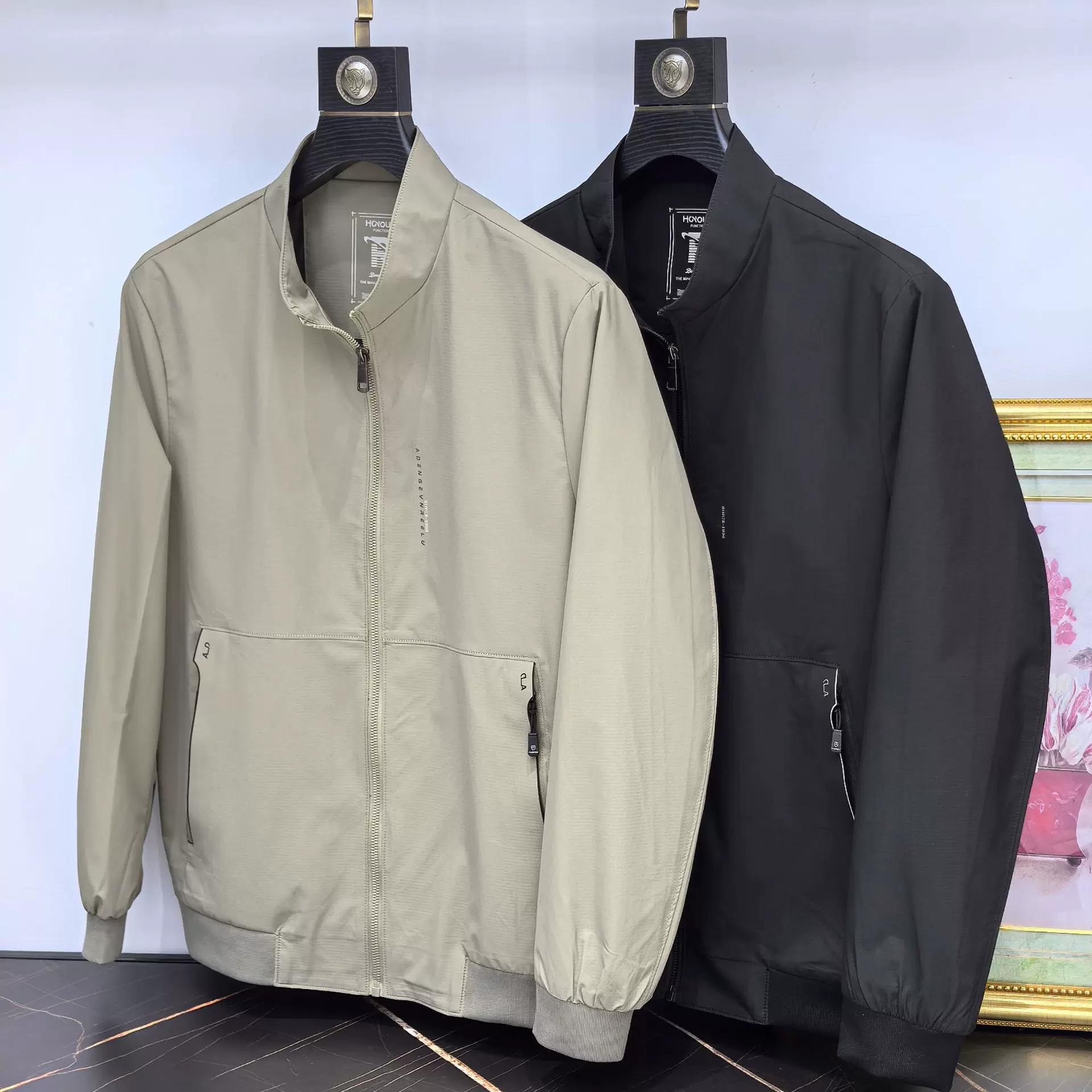 男士外套新款春装立领商务休闲夹克春秋季中年爸爸50岁上衣合体版