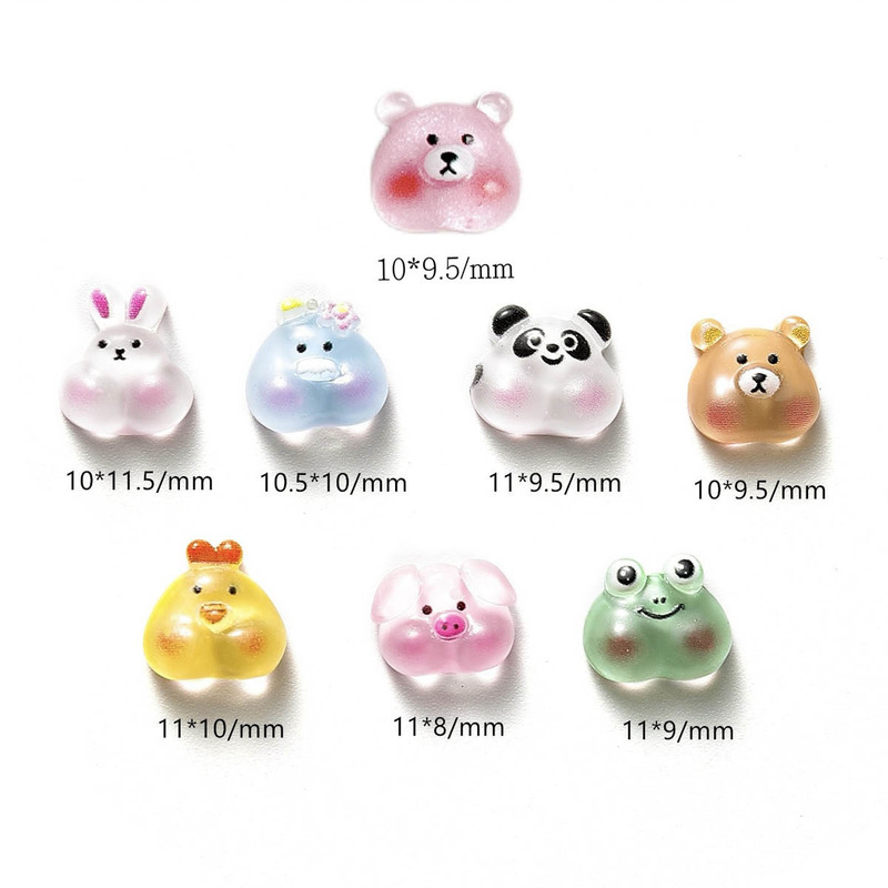 Resin Mini Cartoon Nail Art Accessories Animal Head Rabbit Piggy Chick Dopamine Stereoscopic Mini Nail Accessories Resin Mini Cartoon Nail Art Accessories Animal Head Rabbit Piggy Chick Dopamine Stereoscopic Mini Nail Accessories