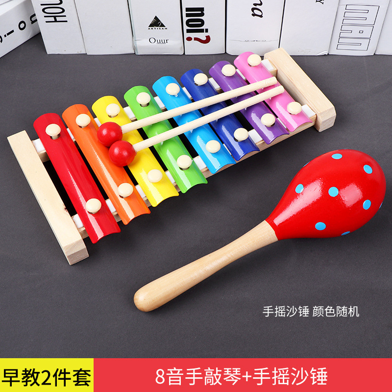 子供の子供の八音の手は小さい木琴の12ヶ月の音楽器の1-2-3歳の赤ちゃんの益智の早教のおもちゃを叩きます。|undefined