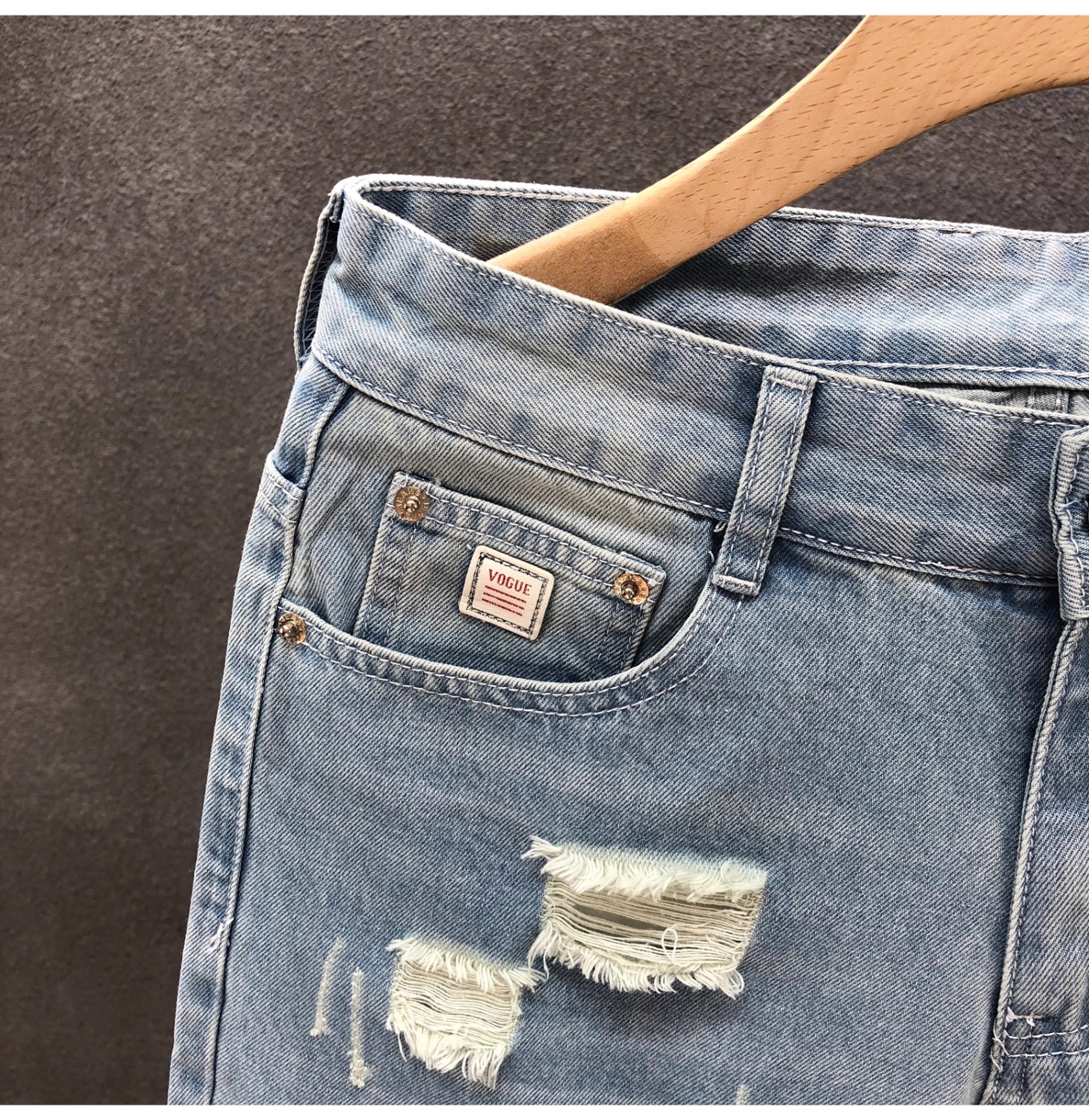 Men's Loose Fit Color Block Embroidered Denim Shorts Casual Retro American Style Trendy Five Point Summer Pants_mkmklike.com