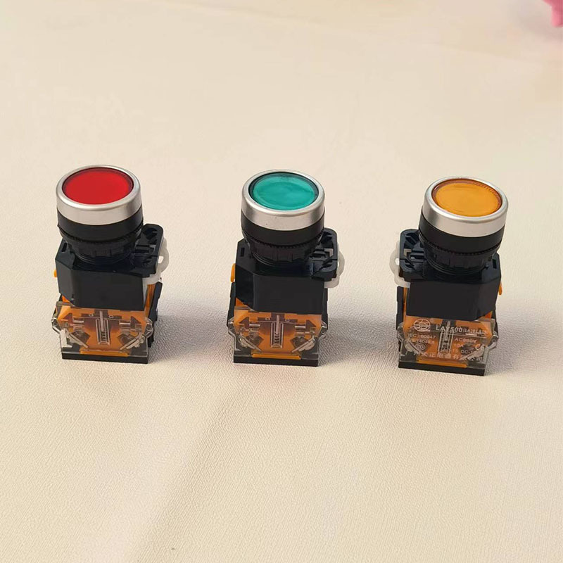 广州天正22MM开孔圆形带锁控制按钮LAY38/LAY500-11T 红绿黄