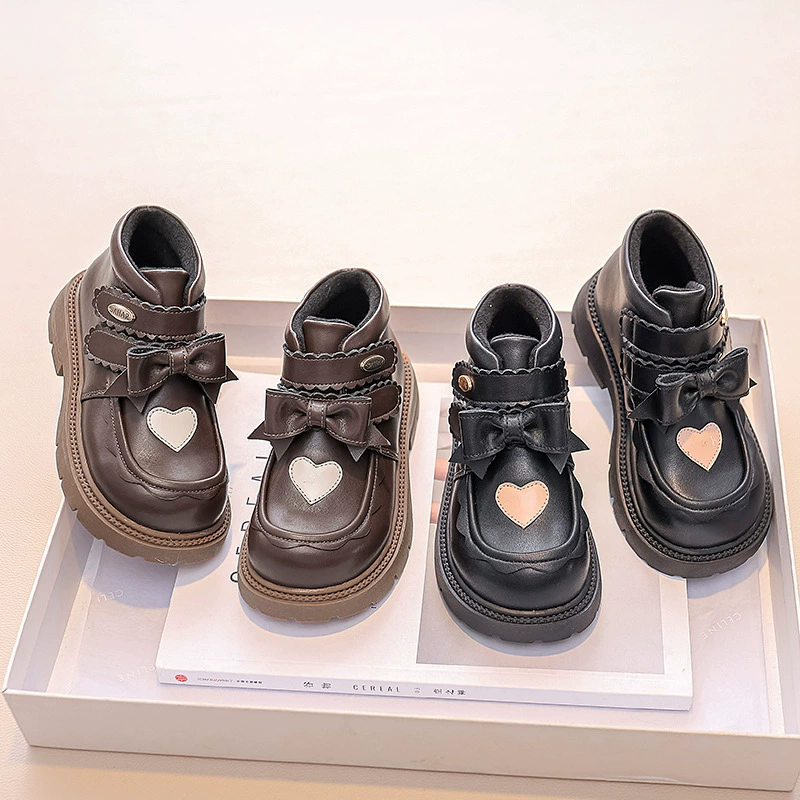 Подарки для девочек Martin сапоги для детей кожаные короткие сапоги 2024 новые детские осенние и зимние бархатные зимние хлопчатобумажные туфли