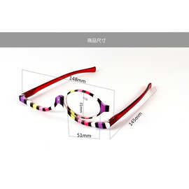 化妆老花镜五彩眼镜可旋转放大镜单片阅读镜老花眼镜readingglass