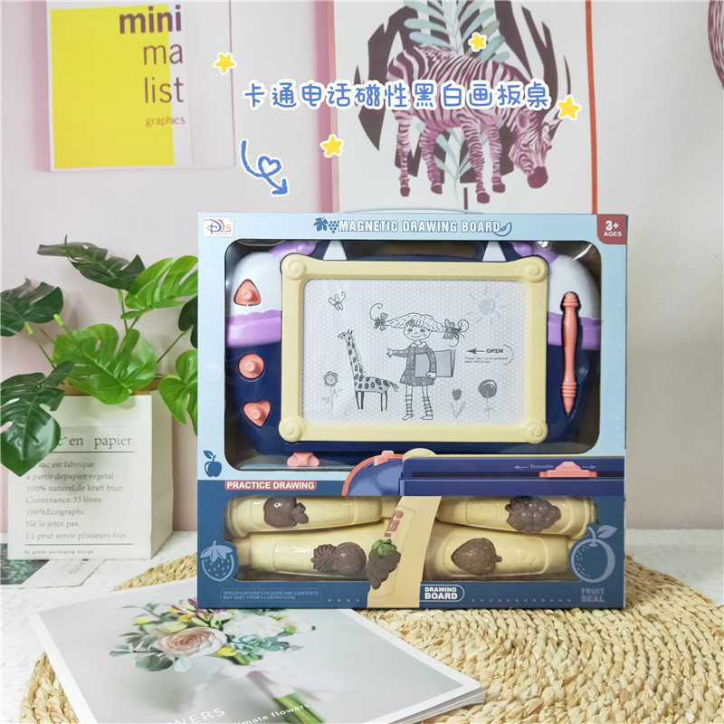 Cross-border foreign trade cartoon animal drawing magnetic black and white graffiti writing board drawing table educational learning children's toys