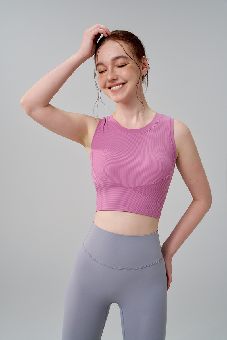Casual Simple Style Sport Style Solid Color Nylon Spandex U Neck Active Tops Vest display picture 21